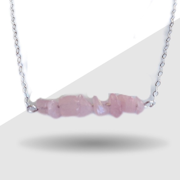 Sterling Silver and Pink Rose Quartz Necklace
18” inches - Picture 1 of 5